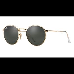 Ray-Ban round metal gold sunglasses